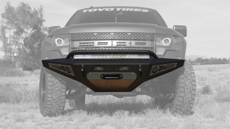 Ford F-150 Raptor Bumper - Front - Addictive Desert Designs - HoneyBadger with Winch Mount - Hammer Black, Satin Black - `10-`14
